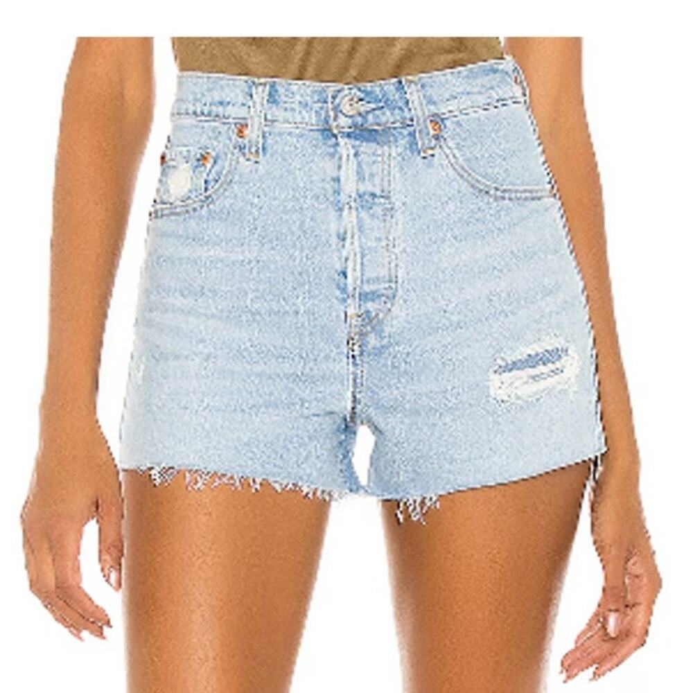 Levi's Premium Denim SZ 29 (8) Ribcage Shorts In Tango Pulse